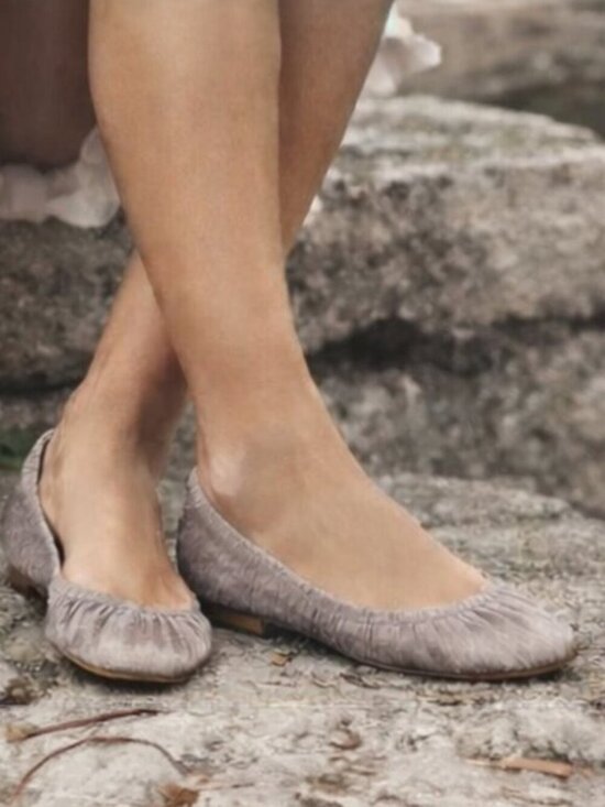 Elizabeth and James Shoes - Elizabeth and James Metallic Ballet Flats Boho Chic Silver Slip On Shoe Size 5.5